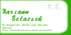 mariann belacsek business card